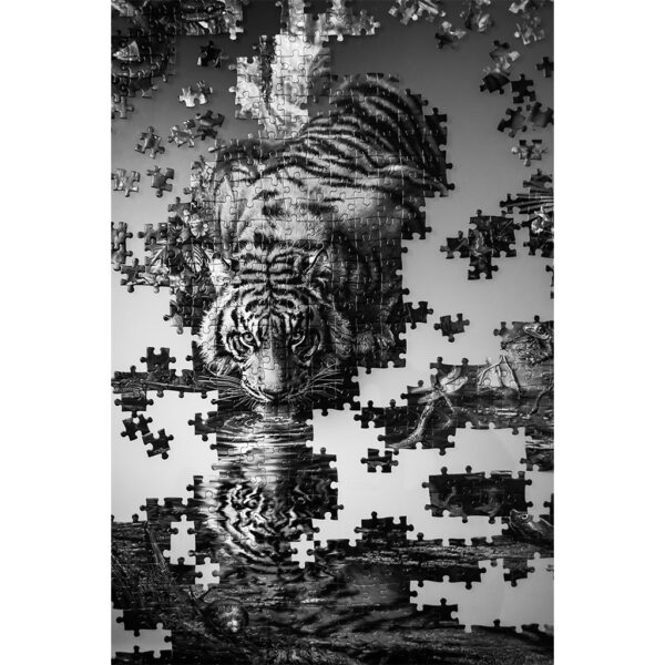 poster Puzzle Tigre n&b 2
